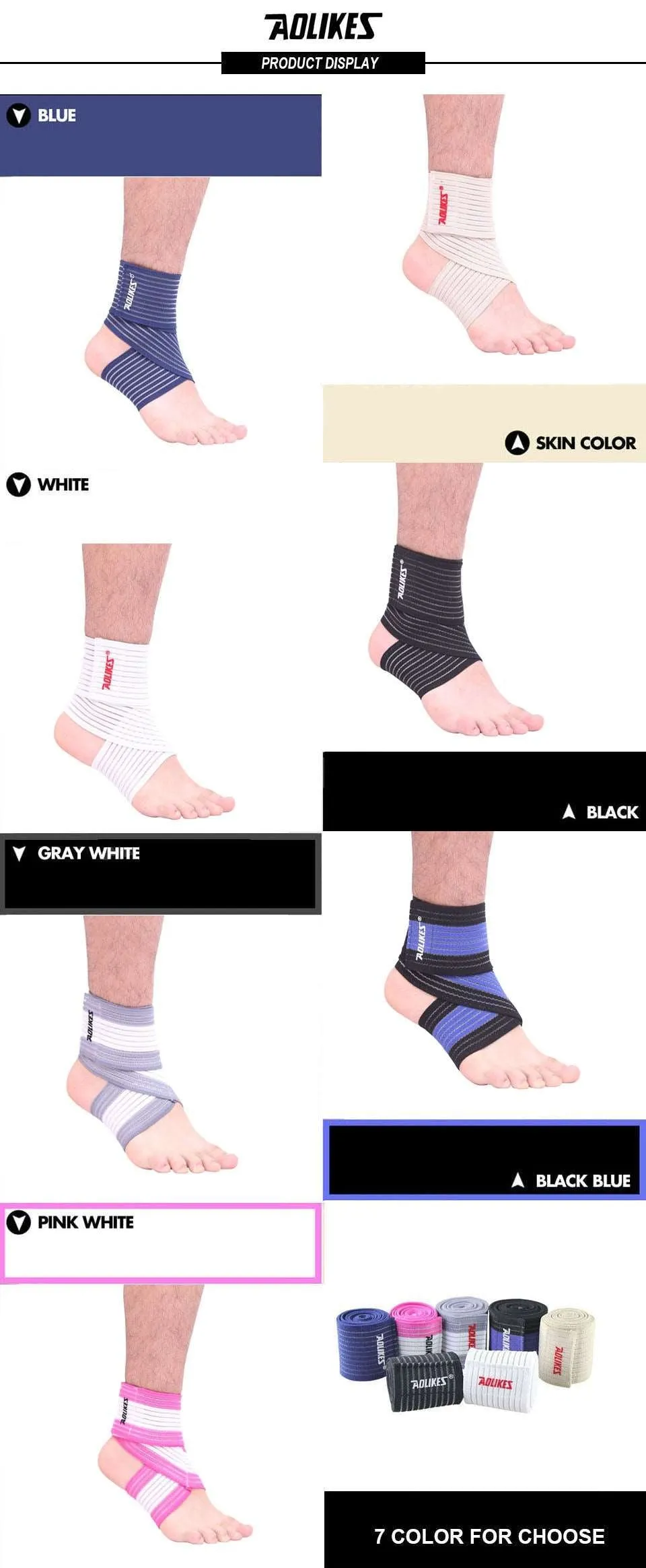 1 Pack Sports Strain Wraps Bandages Elastic Ankle Support Pad Protection Ankle Bandage Guard Gym Protection Strap