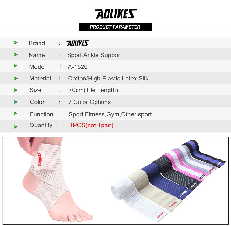 1 Pack Sports Strain Wraps Bandages Elastic Ankle Support Pad Protection Ankle Bandage Guard Gym Protection Strap