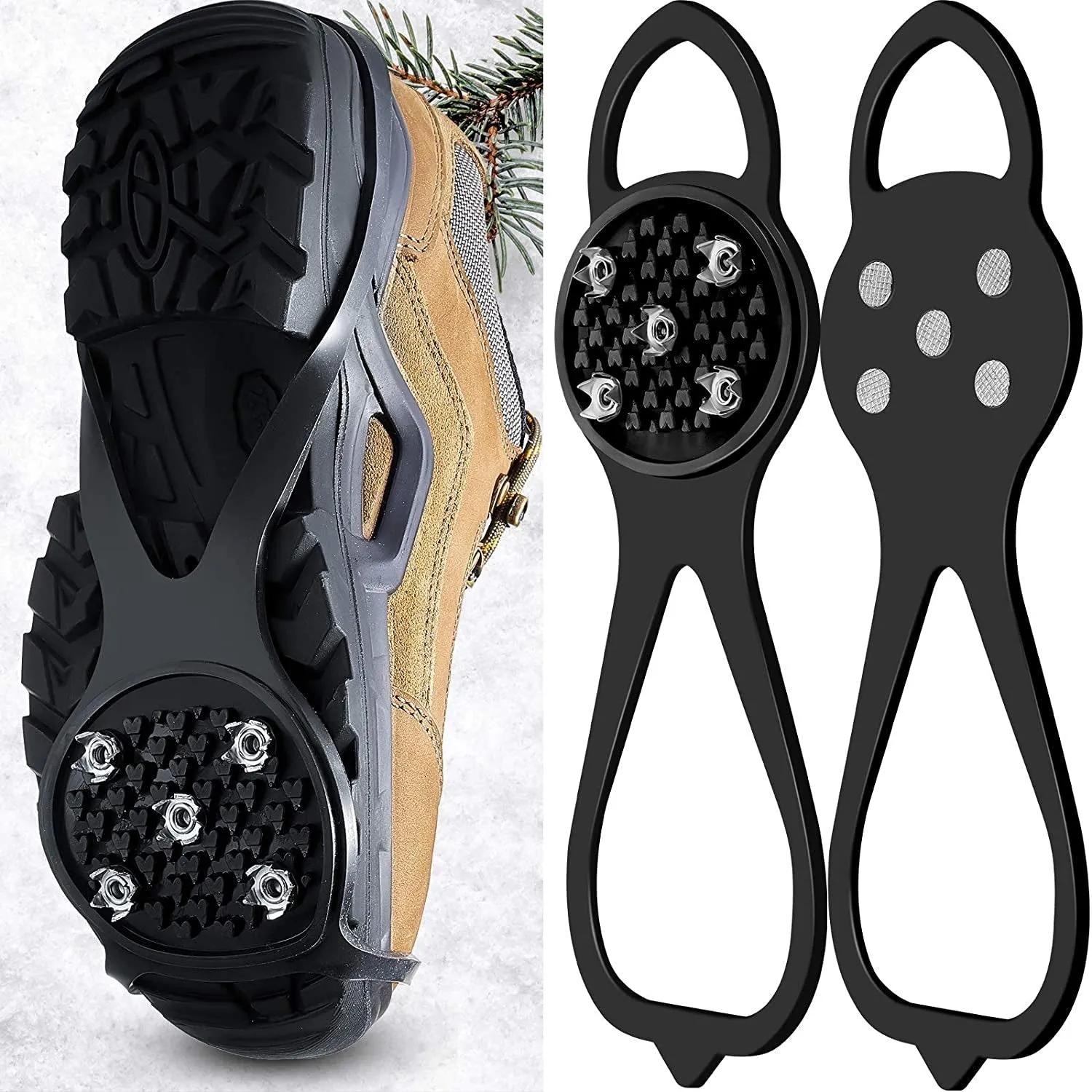1 Pair Non-Slip Universal Gripper Spikes Shoes