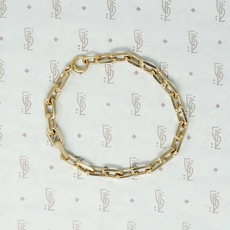 1970s Heavy Link 14k Gold Bracelet