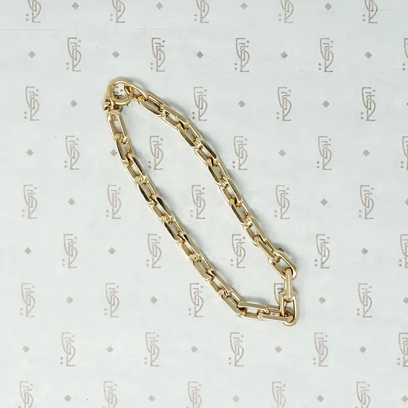 1970s Heavy Link 14k Gold Bracelet