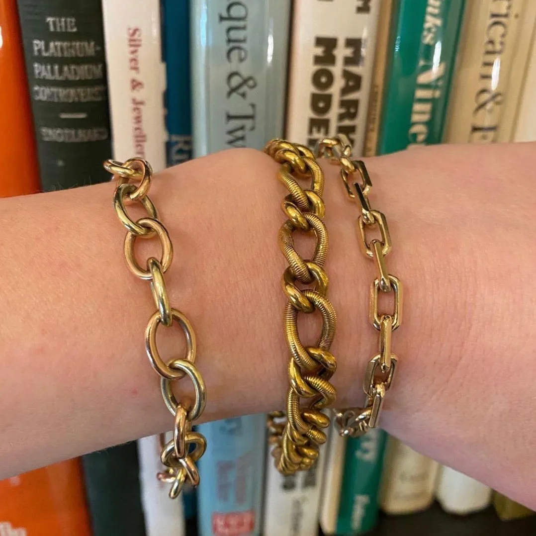 1970s Heavy Link 14k Gold Bracelet