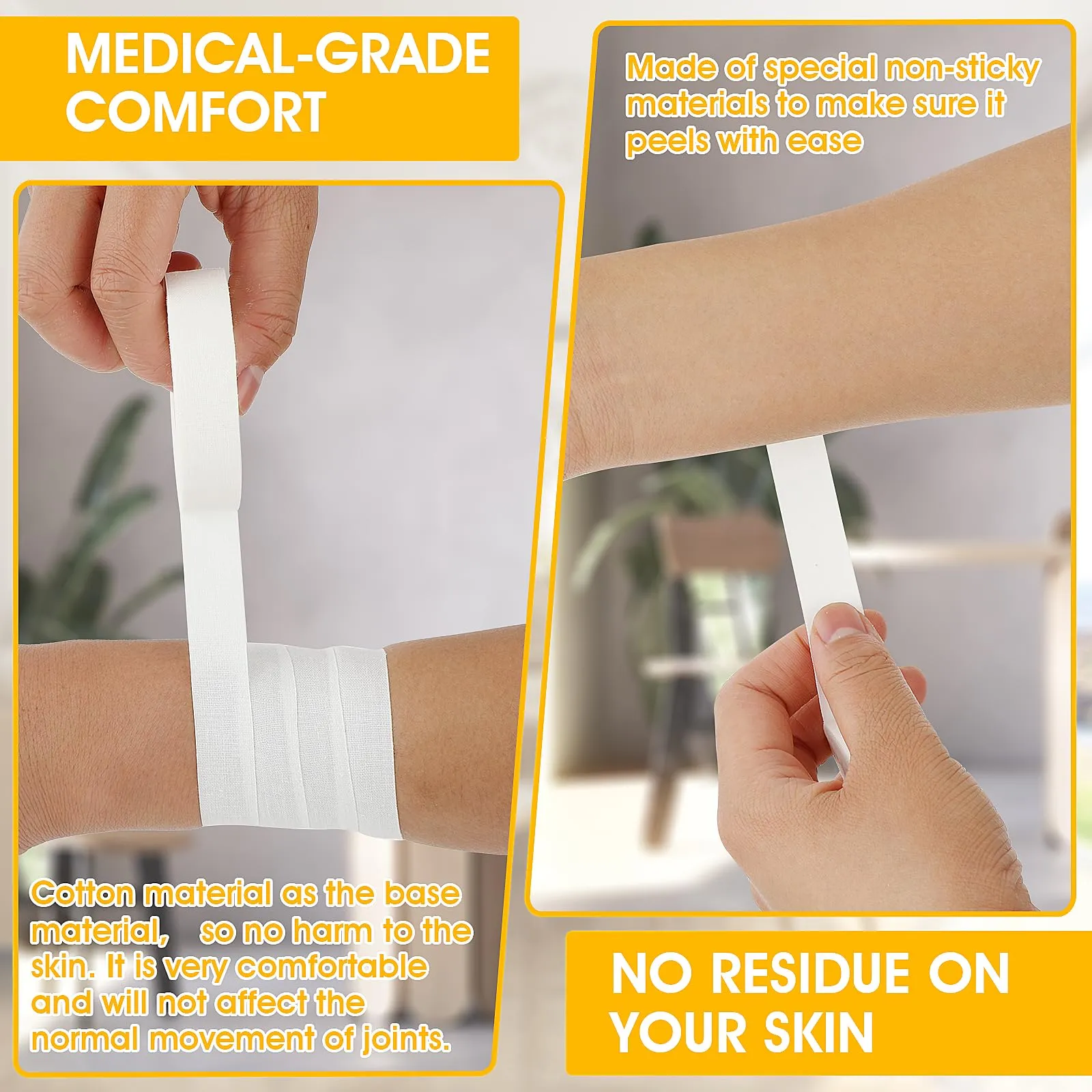 3 Rolls Finger Tape White Extra Strong 0.6-Inch x 32-feet Athletic Tape for Fingers Feet Sweat Volleyball Finger Tape for Outdoor Sports Climbing Football 3