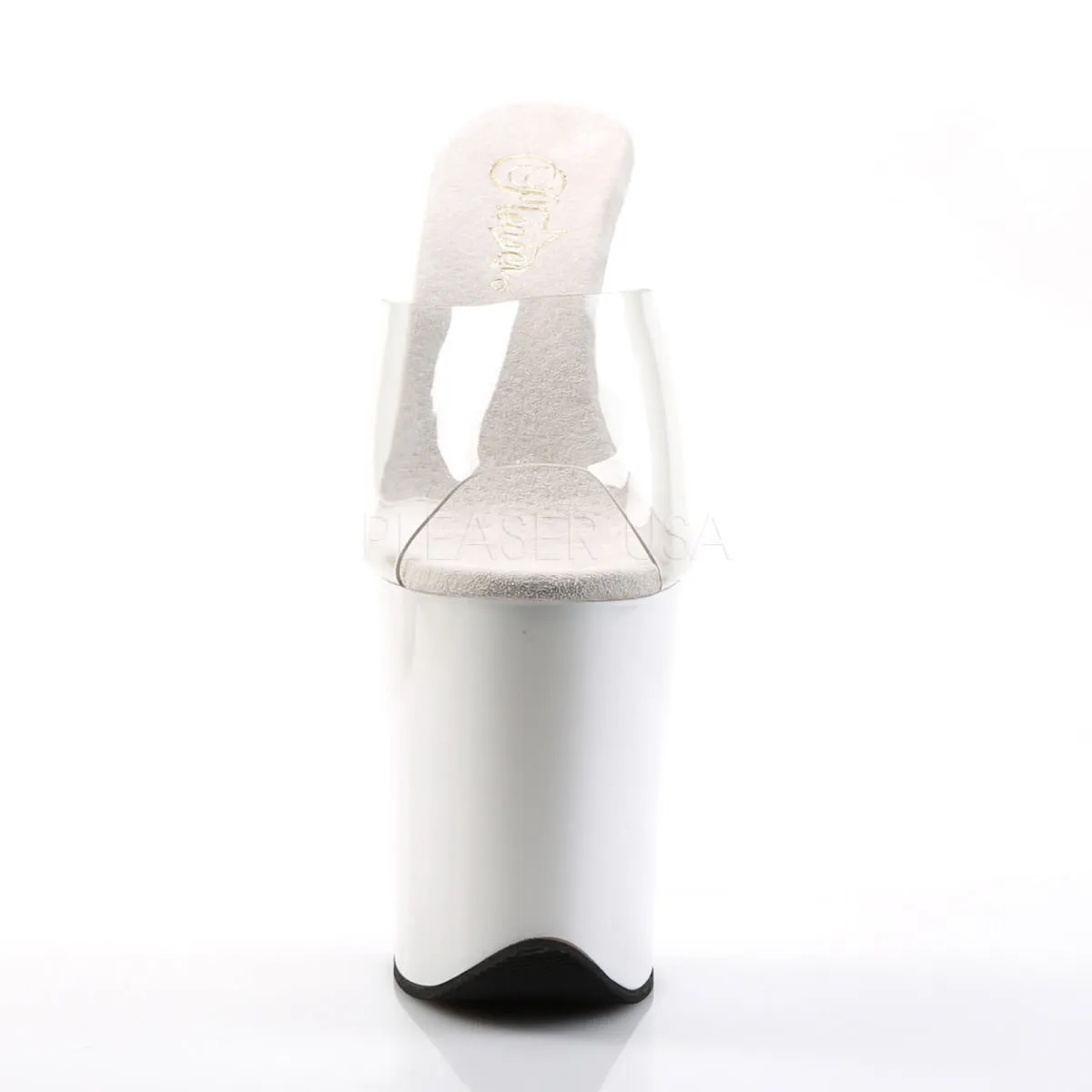 8 Inch Heel FLAMINGO-801 Clear-White