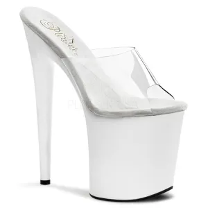 8 Inch Heel FLAMINGO-801 Clear-White