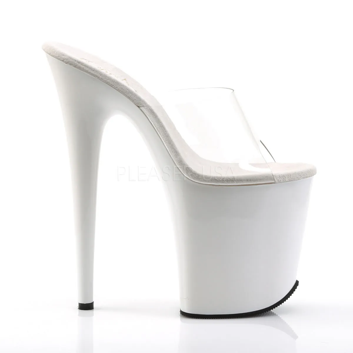8 Inch Heel FLAMINGO-801 Clear-White