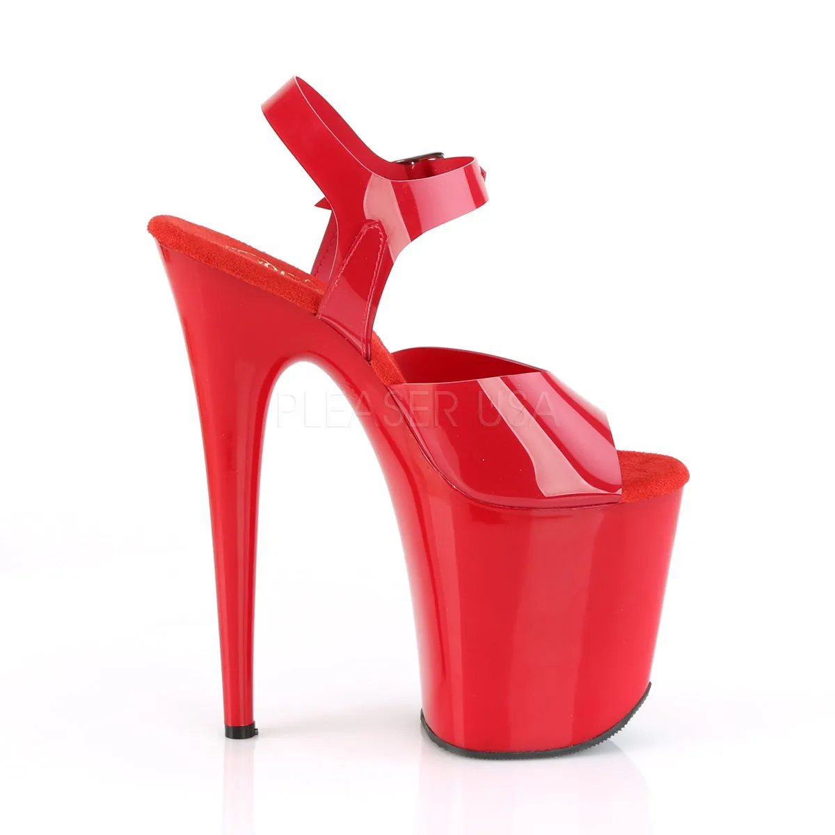 8 Inch Heel FLAMINGO-808N Red Jelly Like TPU