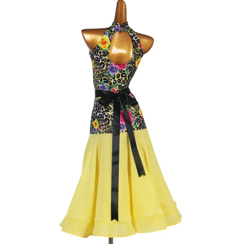 A-Line Long Polka Dot Ballroom Dance Dress