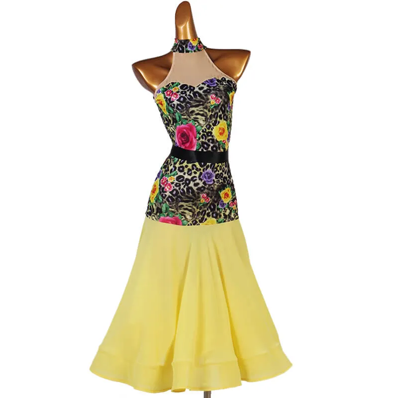 A-Line Long Polka Dot Ballroom Dance Dress