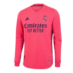 Adidas 2020-21 Real Madrid Authentic LS Away Jersey - Pink-Navy