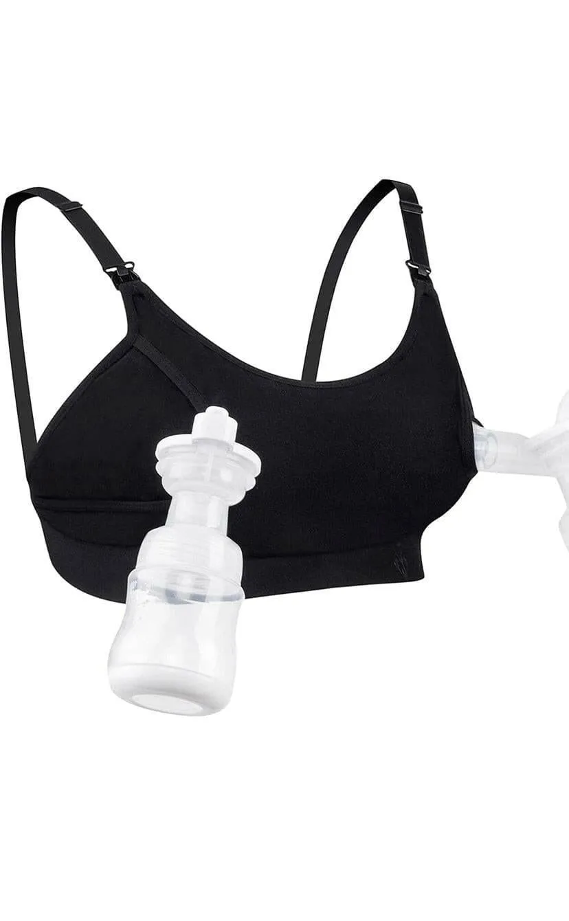 Adjustable Momcozy Breast Pump Bra - Black