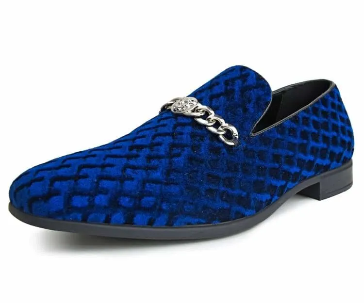 Amali Felix Navy Women’s Velvet Smoking Slippers
