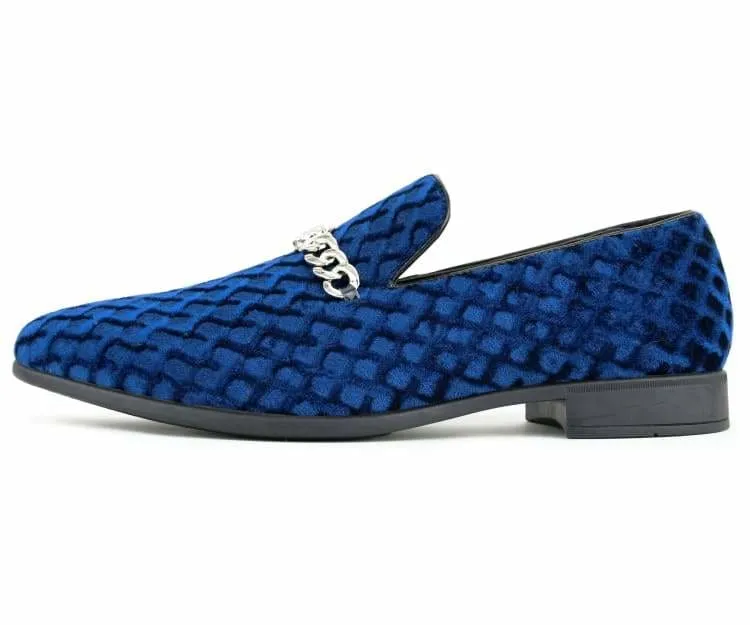 Amali Felix Navy Women’s Velvet Smoking Slippers