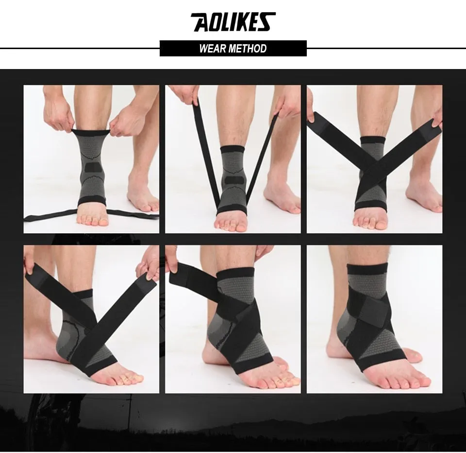 AOLIKES 1PCS 3D Weaving Elastic Nylon Strap Ankle Support.