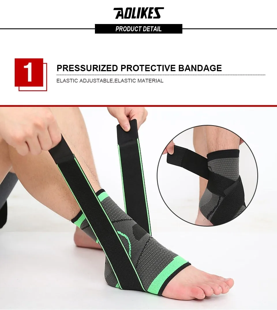 AOLIKES 1PCS 3D Weaving Elastic Nylon Strap Ankle Support.