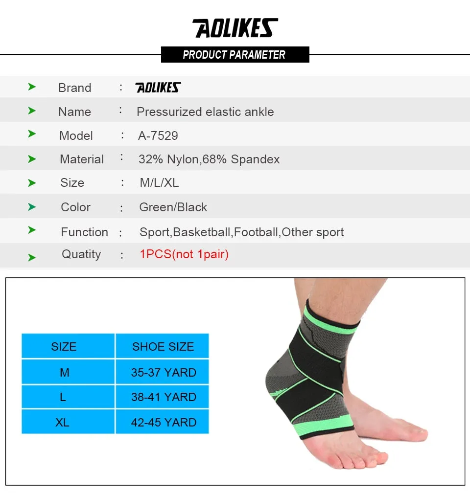 AOLIKES 1PCS 3D Weaving Elastic Nylon Strap Ankle Support.