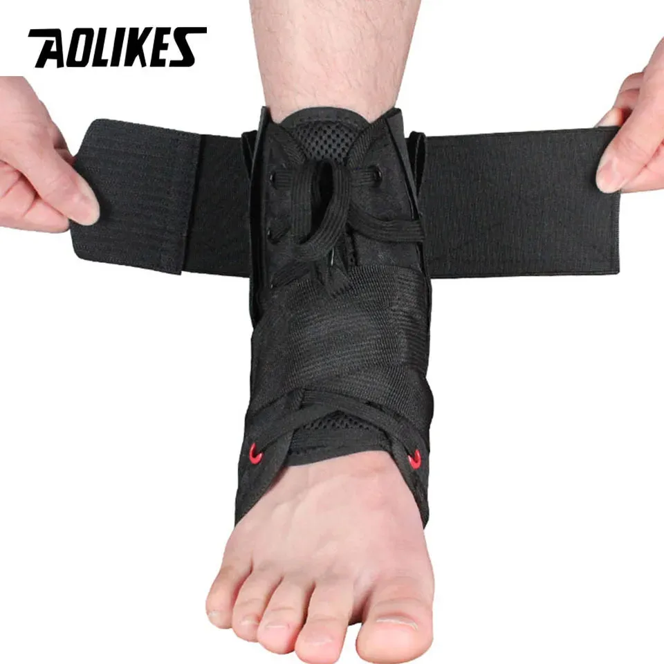 AOLIKES 1PCS Ankle Brace Support Sports Adjustable Lace Up Ankle Stabilizer Straps for Sprained Foot Compression Socks Sleeve