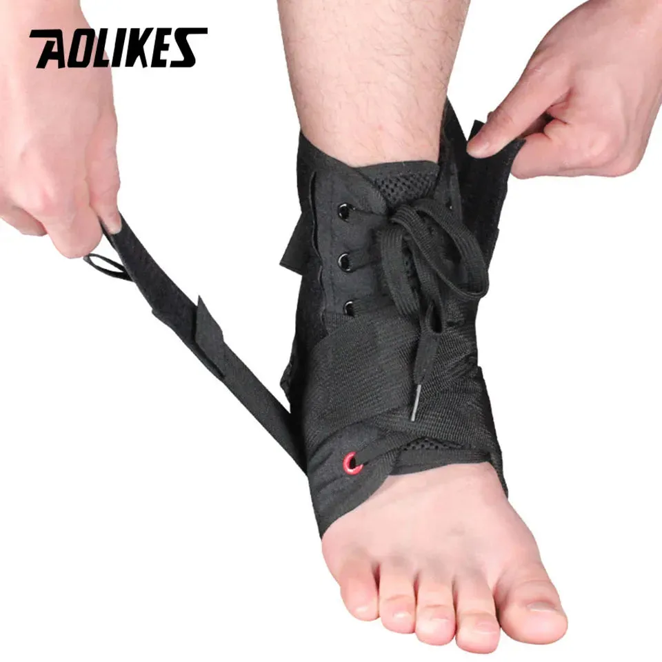 AOLIKES 1PCS Ankle Brace Support Sports Adjustable Lace Up Ankle Stabilizer Straps for Sprained Foot Compression Socks Sleeve
