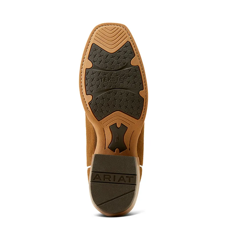 'Ariat' Men's 12" Stadtler Western Narrow Cutter Toe - Dijon Roughout / Ocean Blue