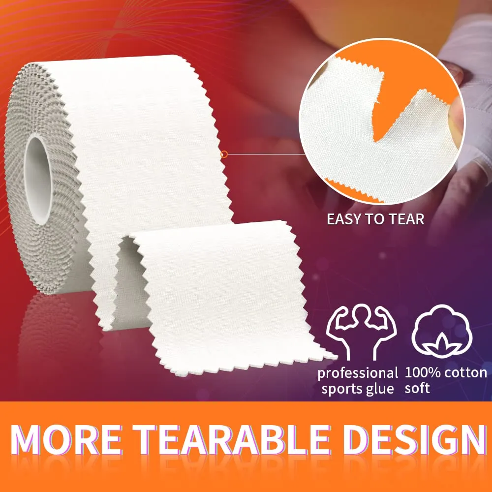 Athletic Tape - Medical Tape - Ankle Tape - Sfuchin 2 Pack 1.5" X 15 Yard Sports Tape - Strong Easy Tear NO Sticky Residue for Wrist Tape Baseball Arms Football Climbing Boxing Lacrosse Hockey Stick