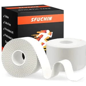 Athletic Tape - Medical Tape - Ankle Tape - Sfuchin 2 Pack 1.5" X 15 Yard Sports Tape - Strong Easy Tear NO Sticky Residue for Wrist Tape Baseball Arms Football Climbing Boxing Lacrosse Hockey Stick