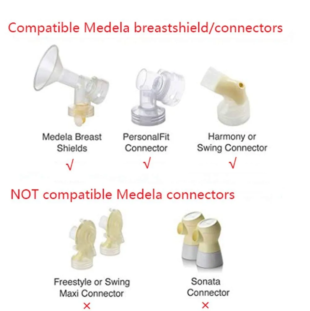 BabyValley New Version Backflow 2 pcs Adapter for Spectra S1, Spectra S2, Spectra 9 Plus Pump to Use with Medela Breastshield Parts; Connects Between Medela Flange and Spectra Backflow Protector (yellow)