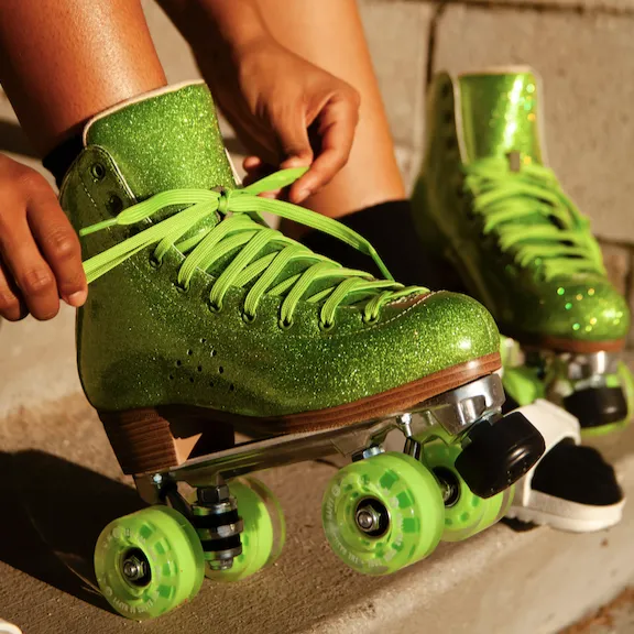 Basics Of Happy Skates - GREEN GLITTER ALL SKATE