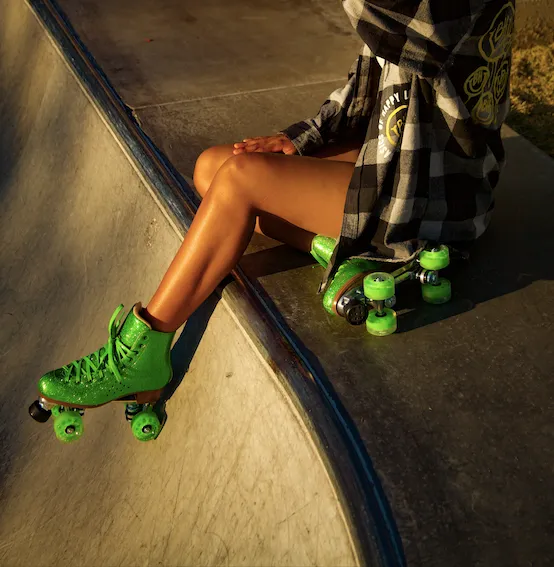 Basics Of Happy Skates - GREEN GLITTER ALL SKATE
