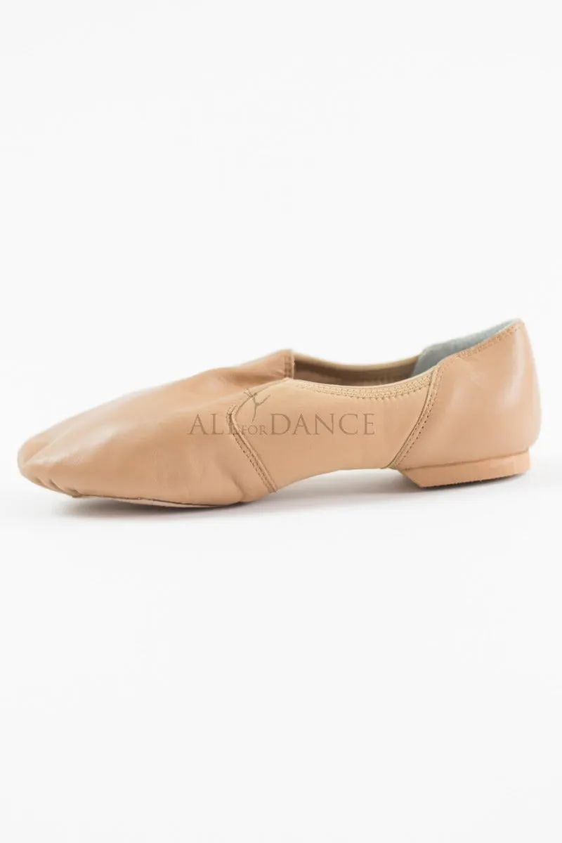 Bebe -- Women's Split Sole Jazz Slip-On with Suede Sole -- Tan
