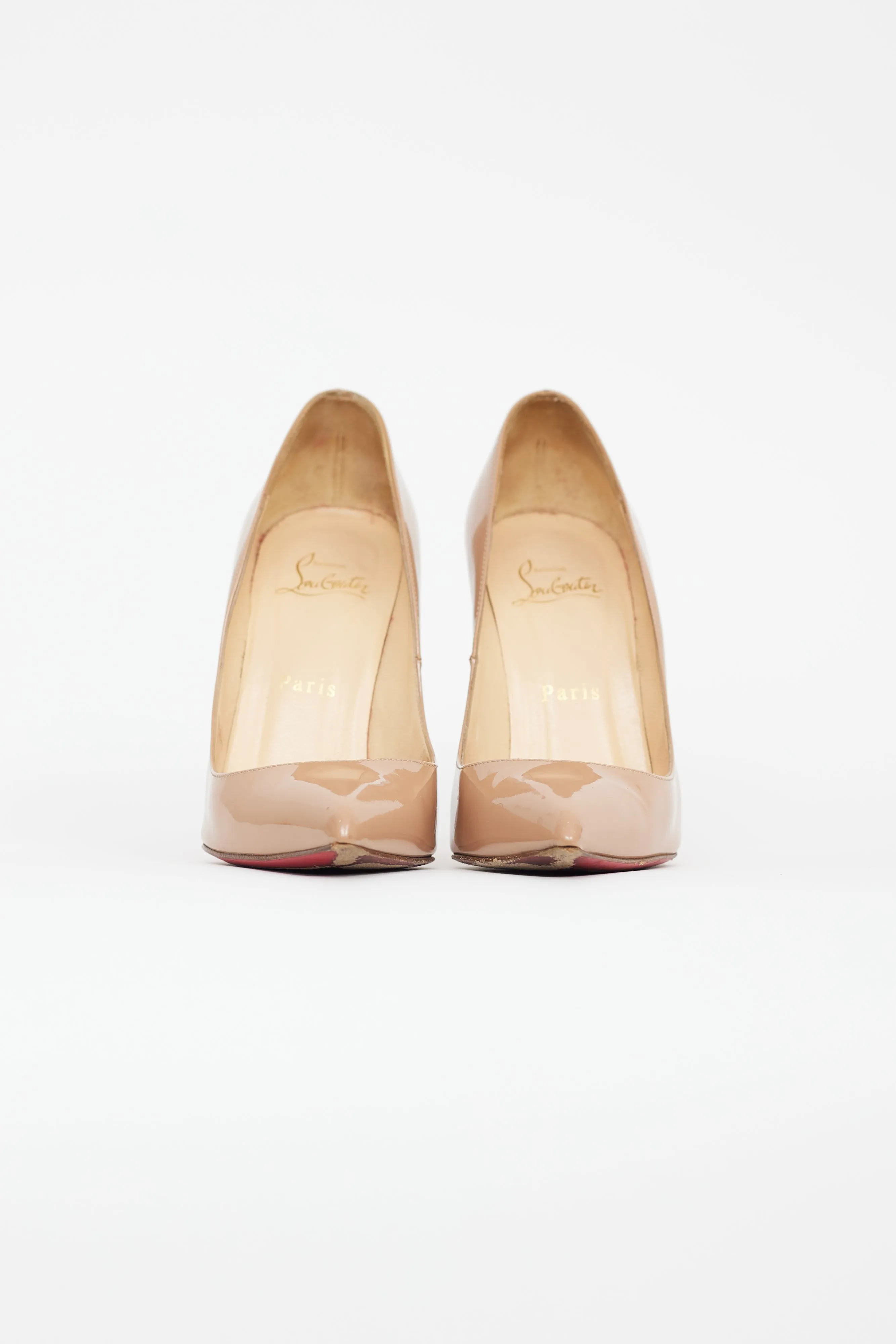 Beige Patent Leather Kate Pump
