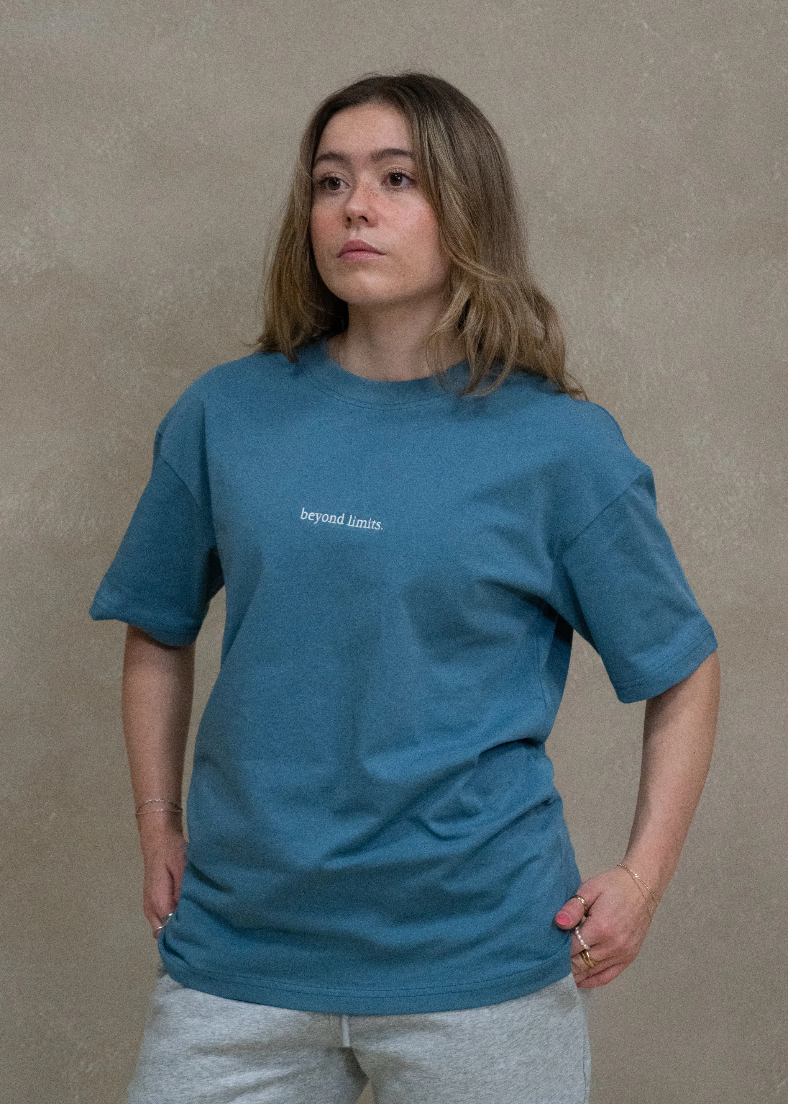 Beyond Limits Oversized Pump T-Shirt Blue