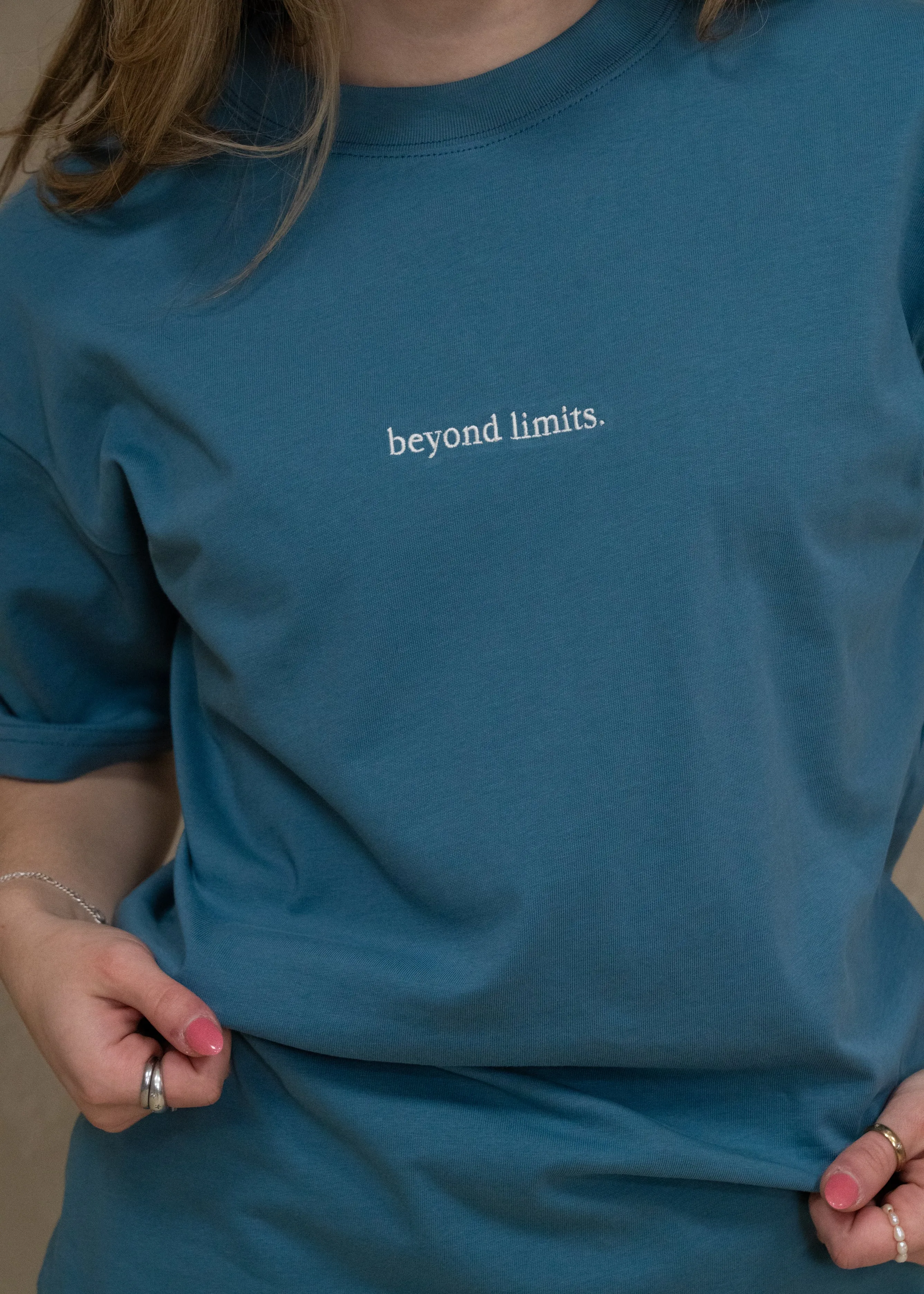 Beyond Limits Oversized Pump T-Shirt Blue
