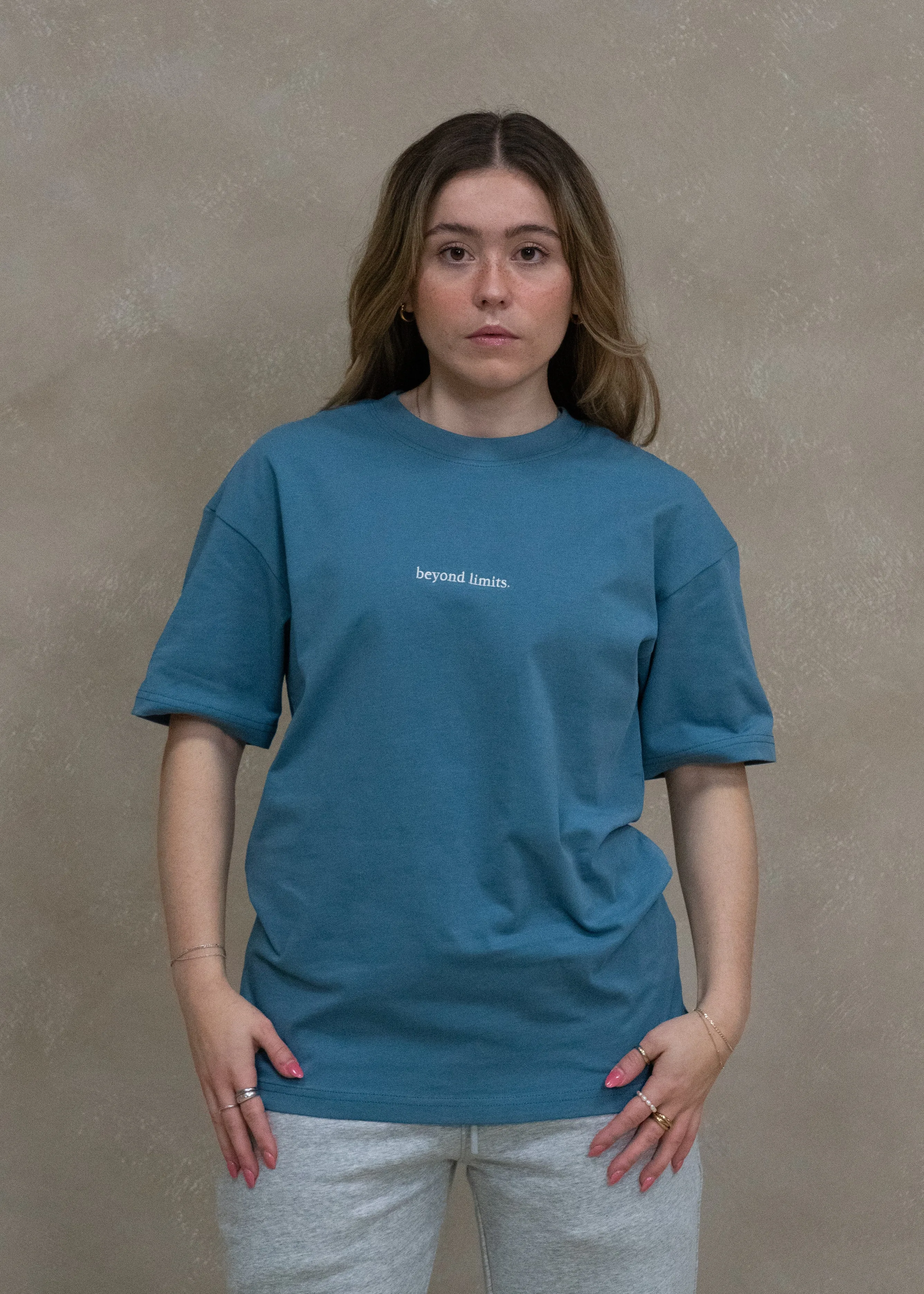 Beyond Limits Oversized Pump T-Shirt Blue
