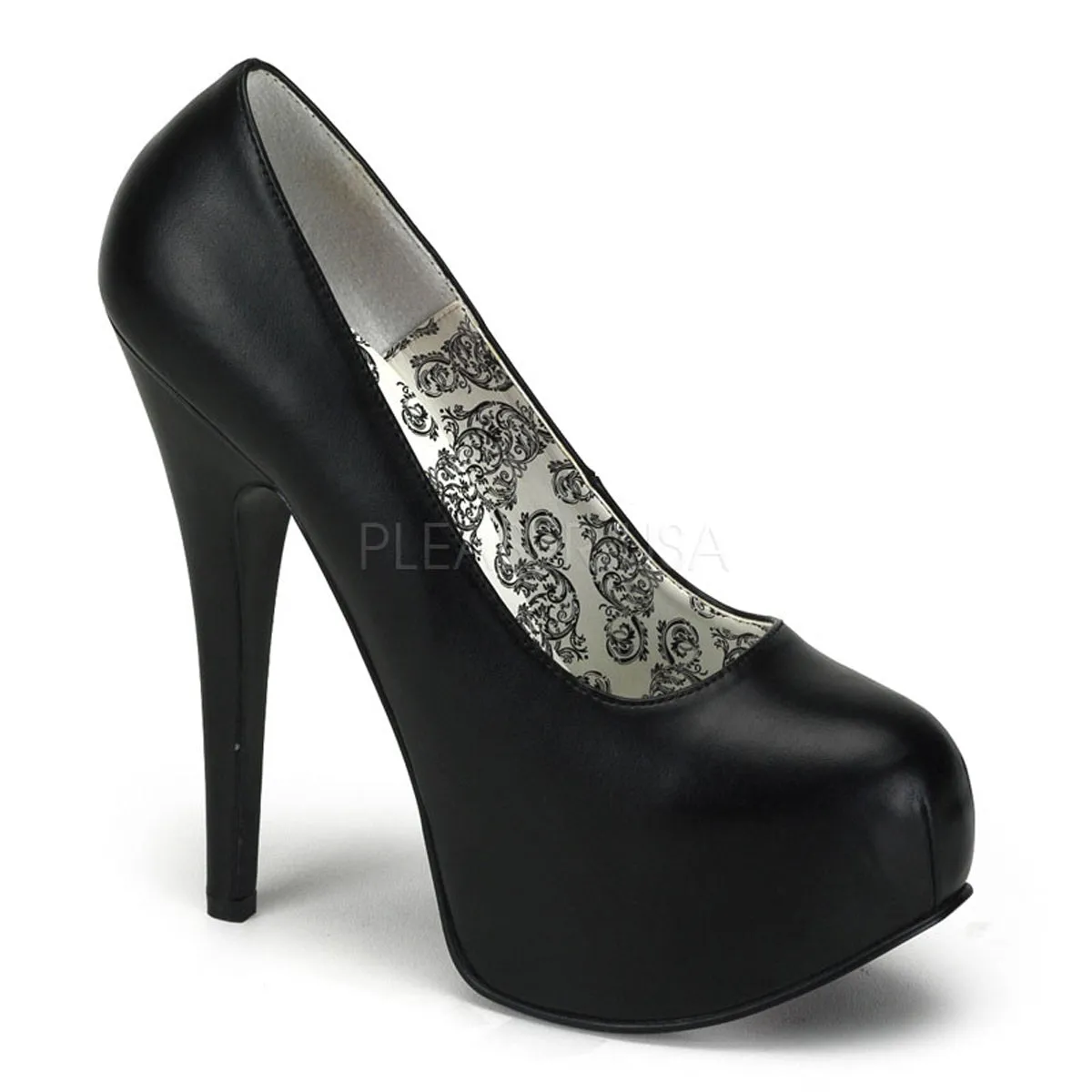 Black Matte Wide Width Classic Pumps Teeze-06W