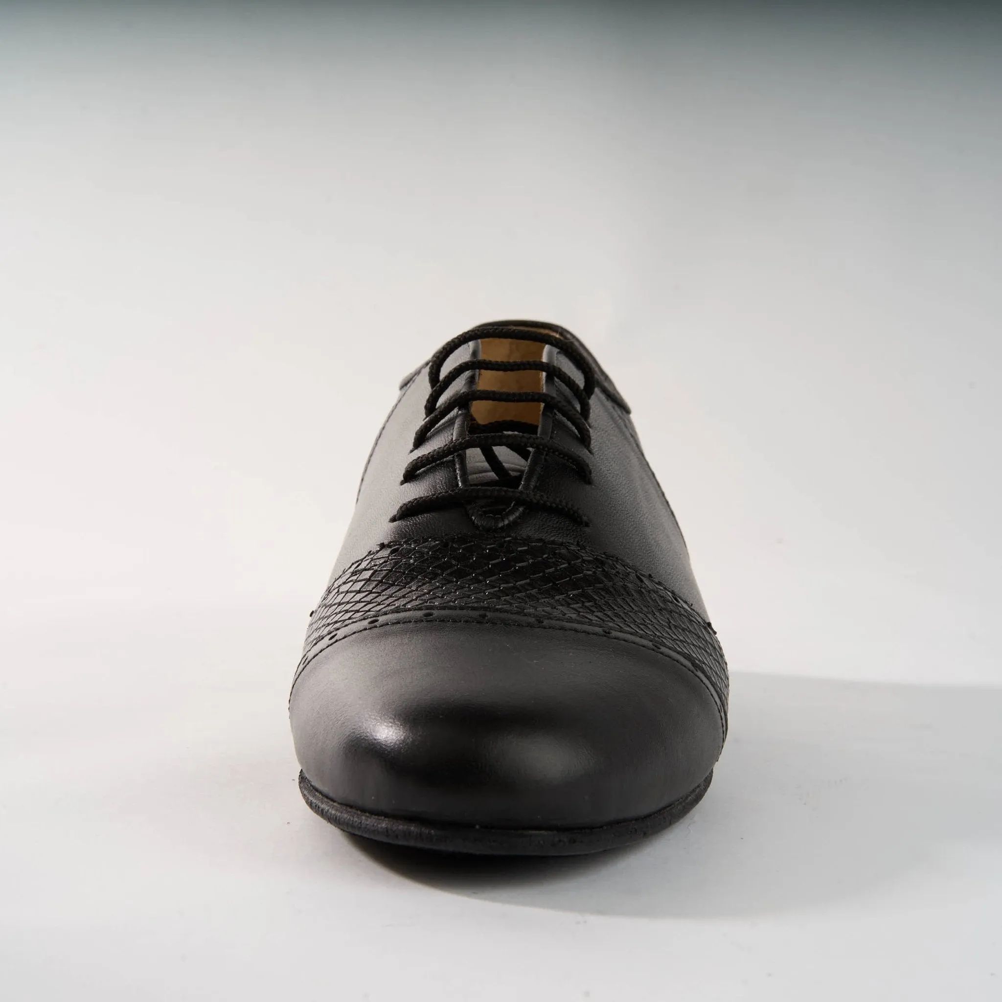 Black Snake Textured Leather - Handmade Shoes - Rock 3032