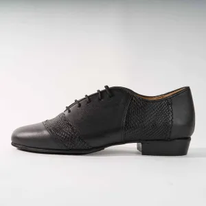 Black Snake Textured Leather - Handmade Shoes - Rock 3032