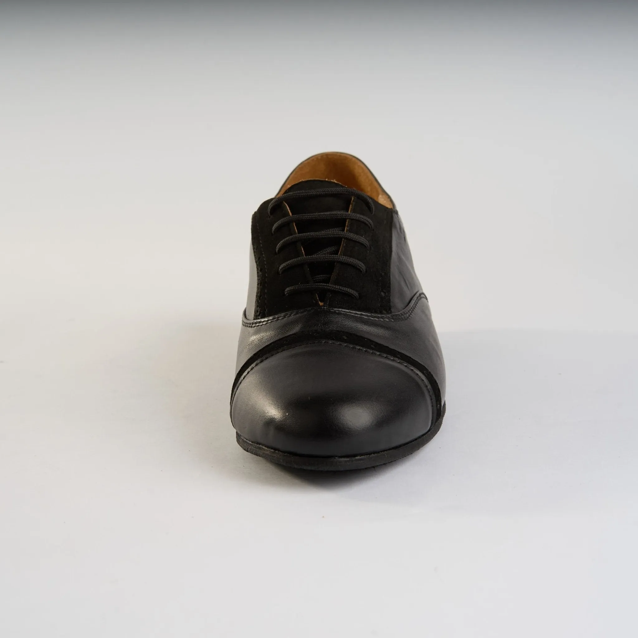 Black Suede and Black Leather - Handmade Tango Shoe - Clasico 1051