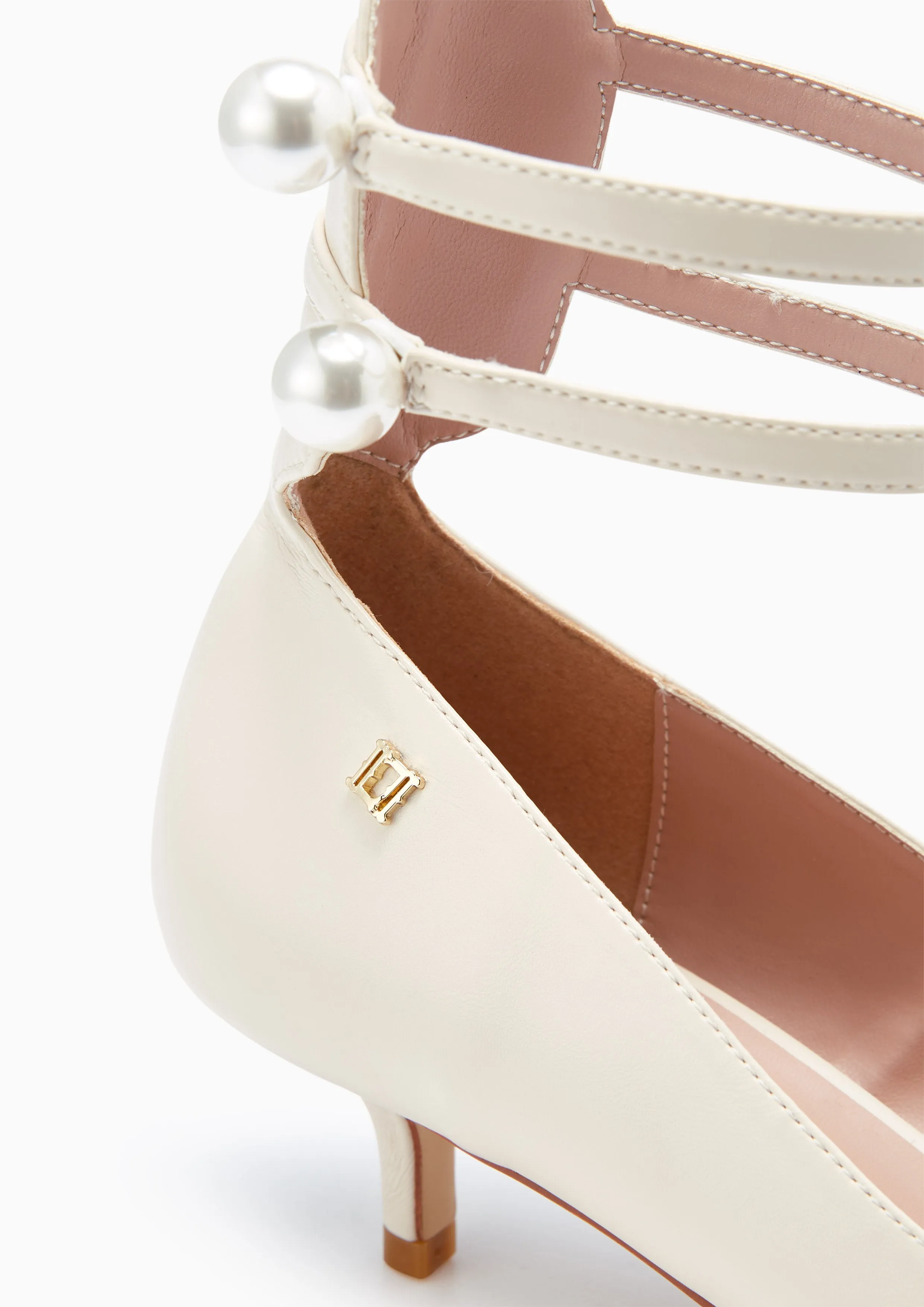 Bolly Mid Heel Pumps - Beige