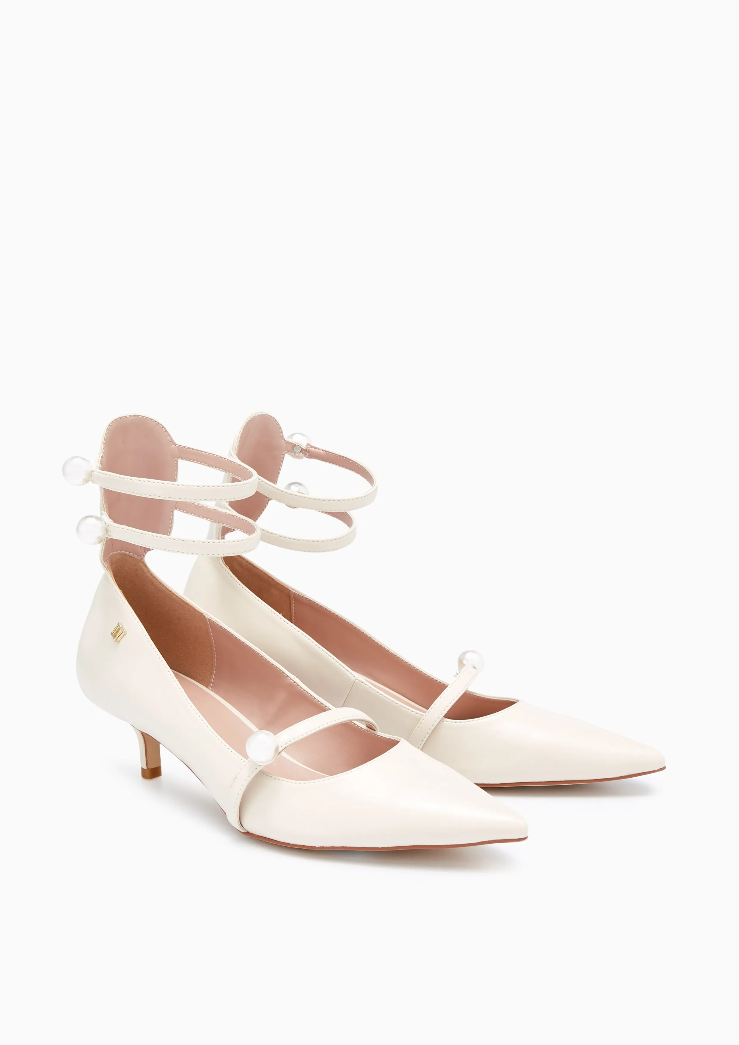 Bolly Mid Heel Pumps - Beige