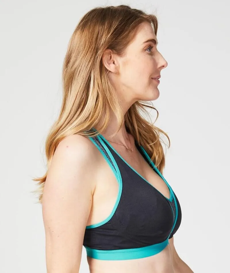 Cake Maternity Lotus Yoga & Hands Free Pumping B-Dd Cup Wire-Free Bra - Teal