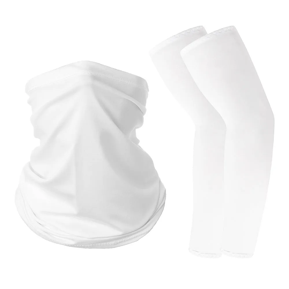 Camouflage Oversleeve Scarf Set Sun Protection Summer Ice Silk Face Mask for Outdoor Cycling