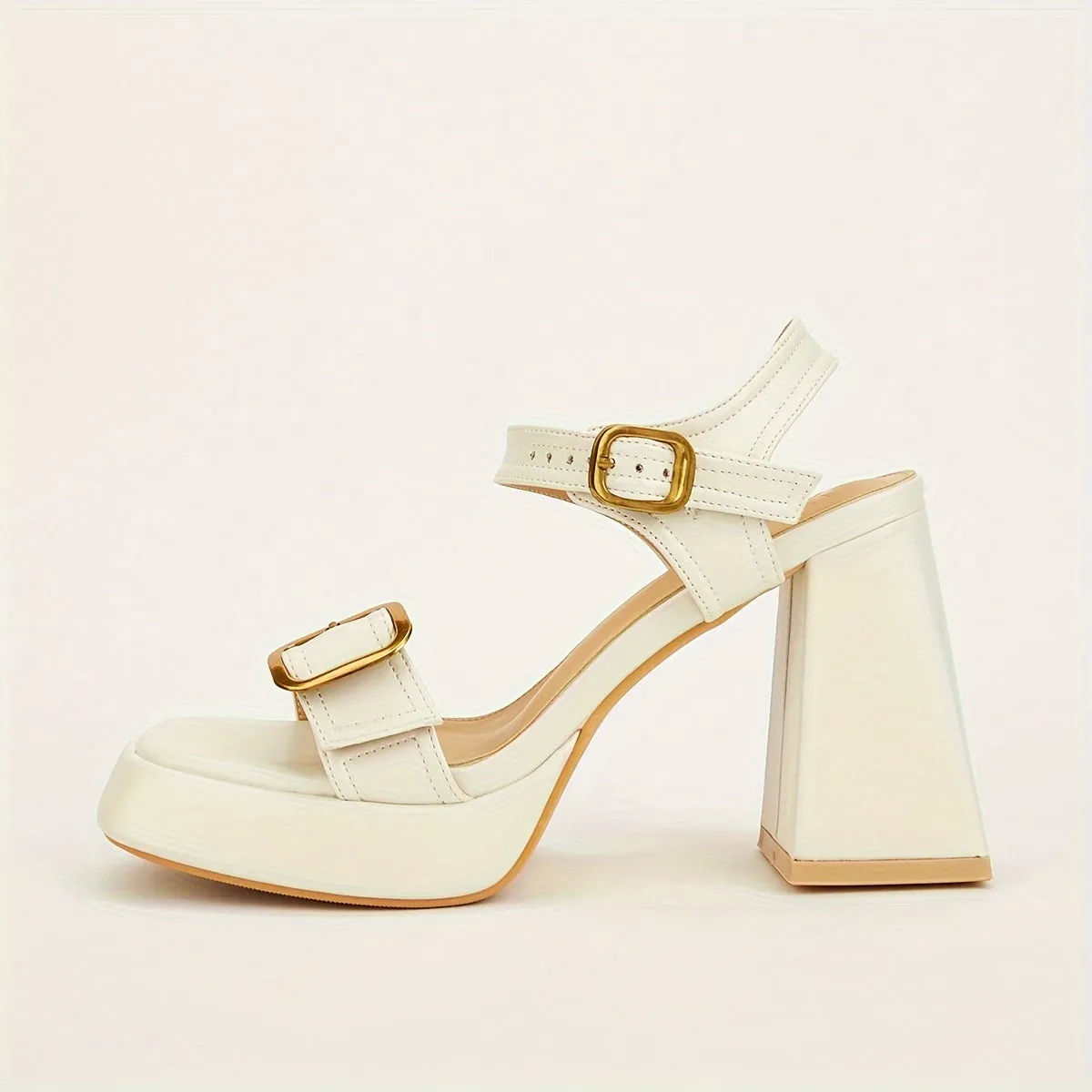 Chic Women's Sandals | Block Heel Shoes With Buckle Strap