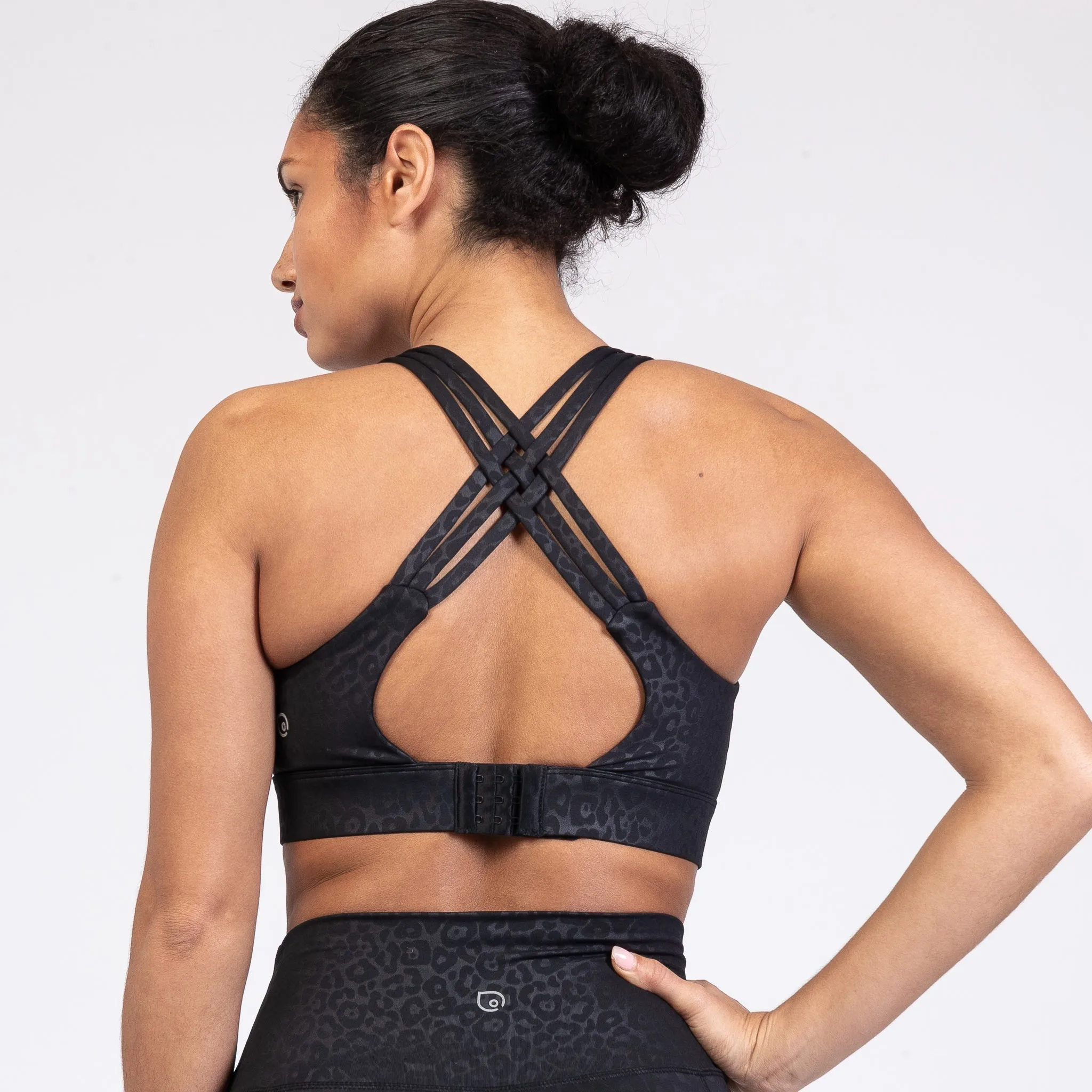 Chloé 3 Running Nursing Sports Bra (Black Cheetah)