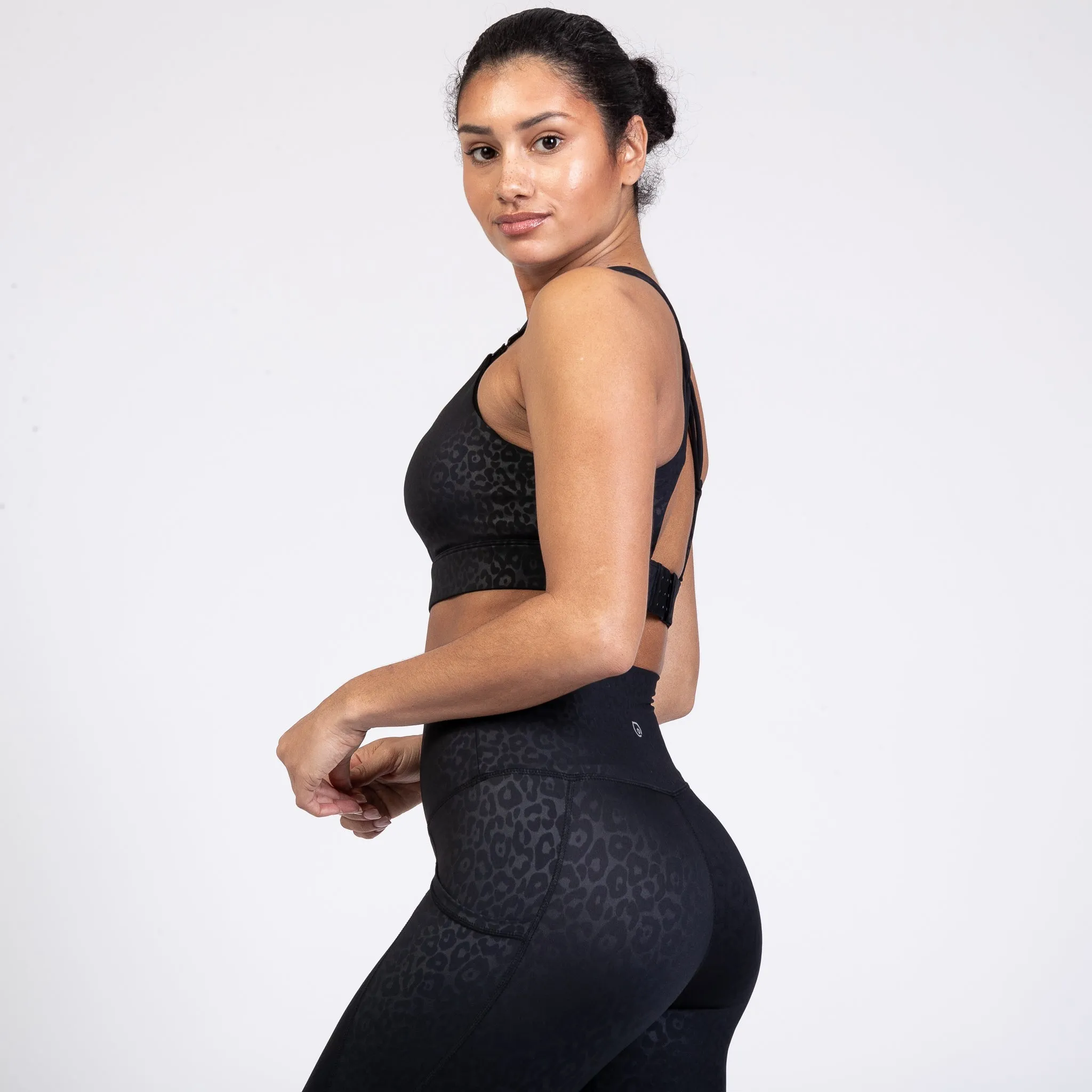 Chloé 3 Running Nursing Sports Bra (Black Cheetah)