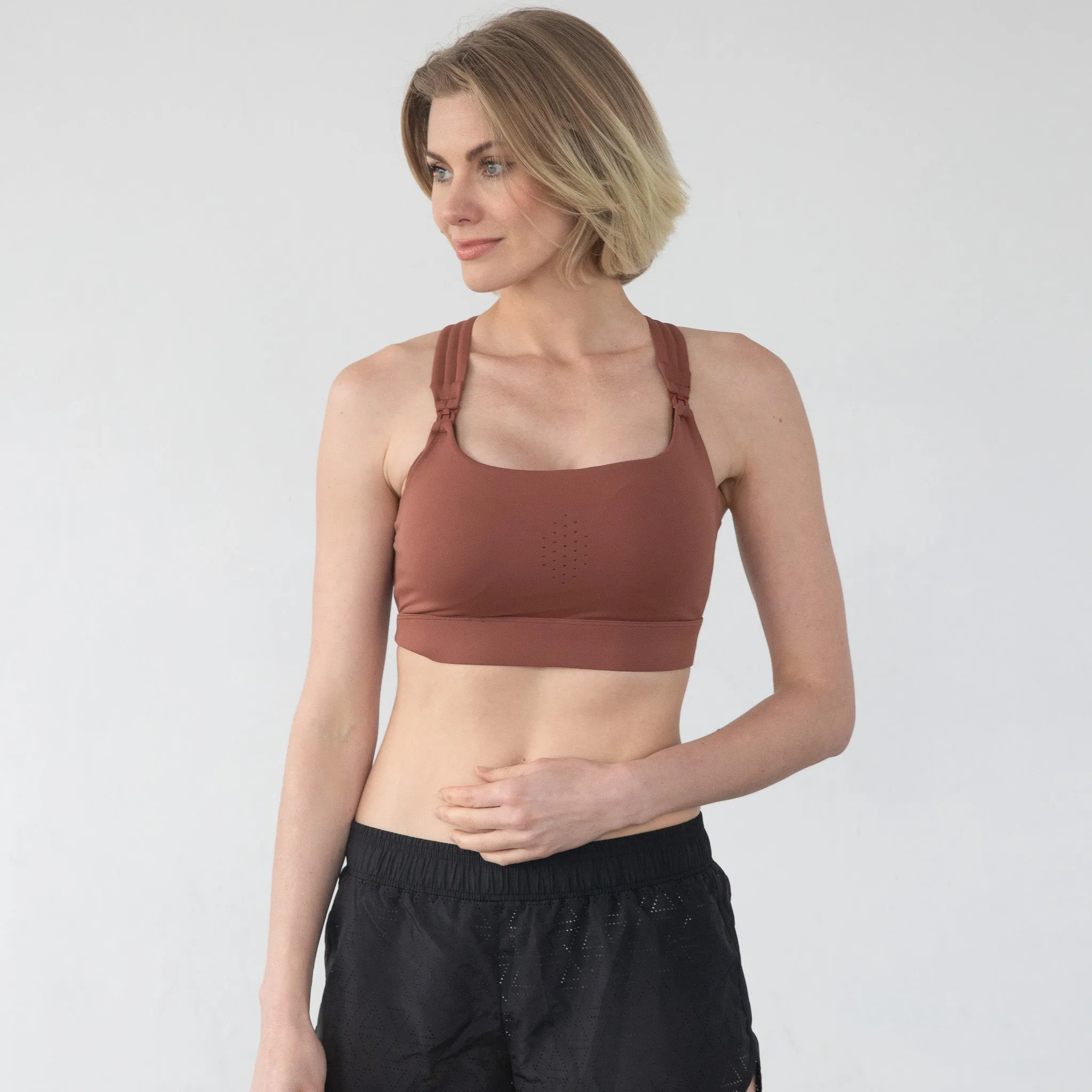 Chloé 3 Running Nursing Sports Bra (Rust)