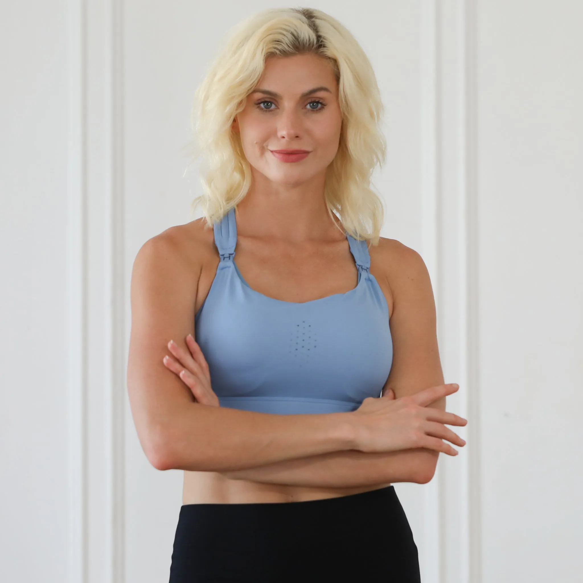 Chloé 3 Running Nursing Sports Bra (Tile Blue)