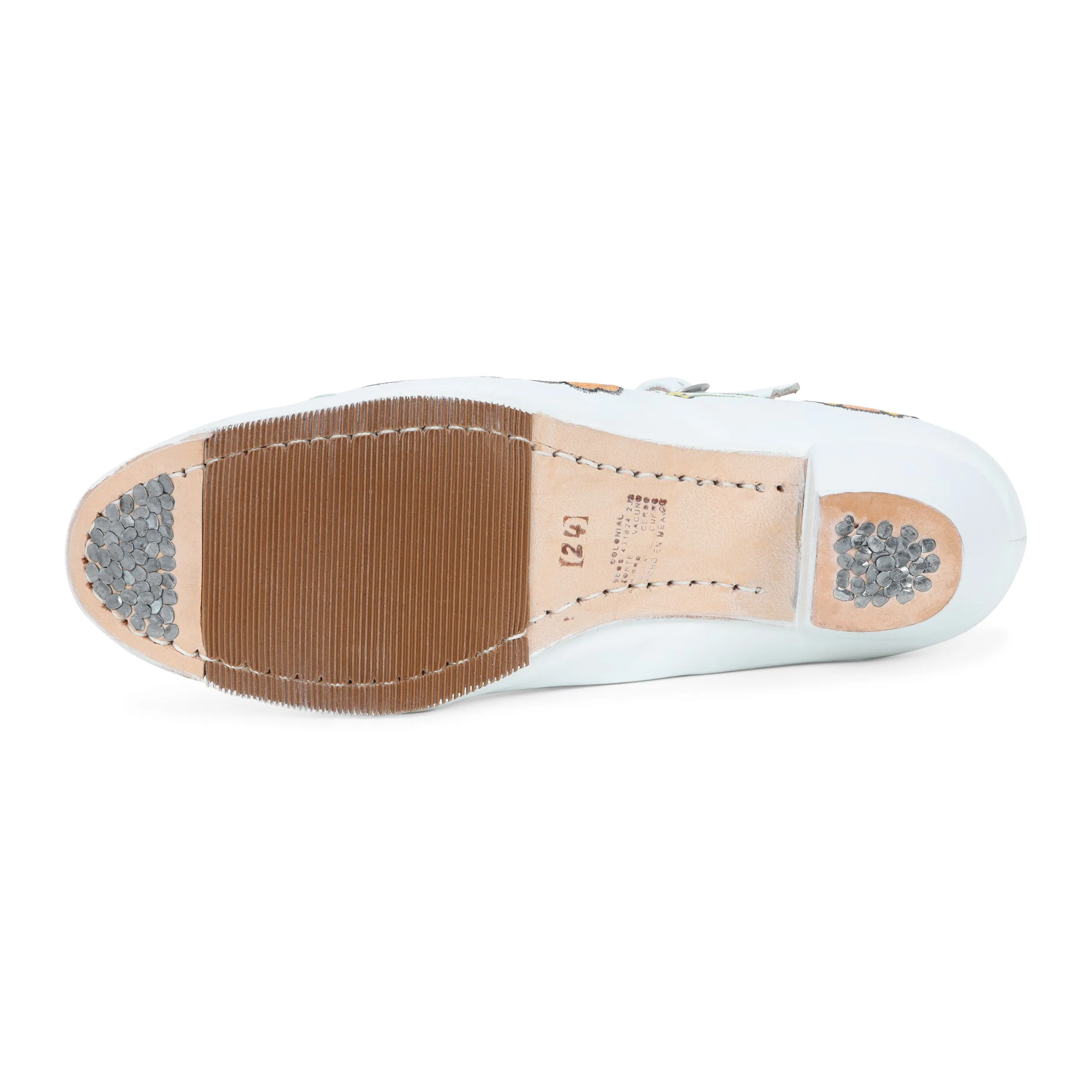 Colonial 226 Women's Folklorico Shoes with Nails, Embroidered, Leather, 6cm Heel