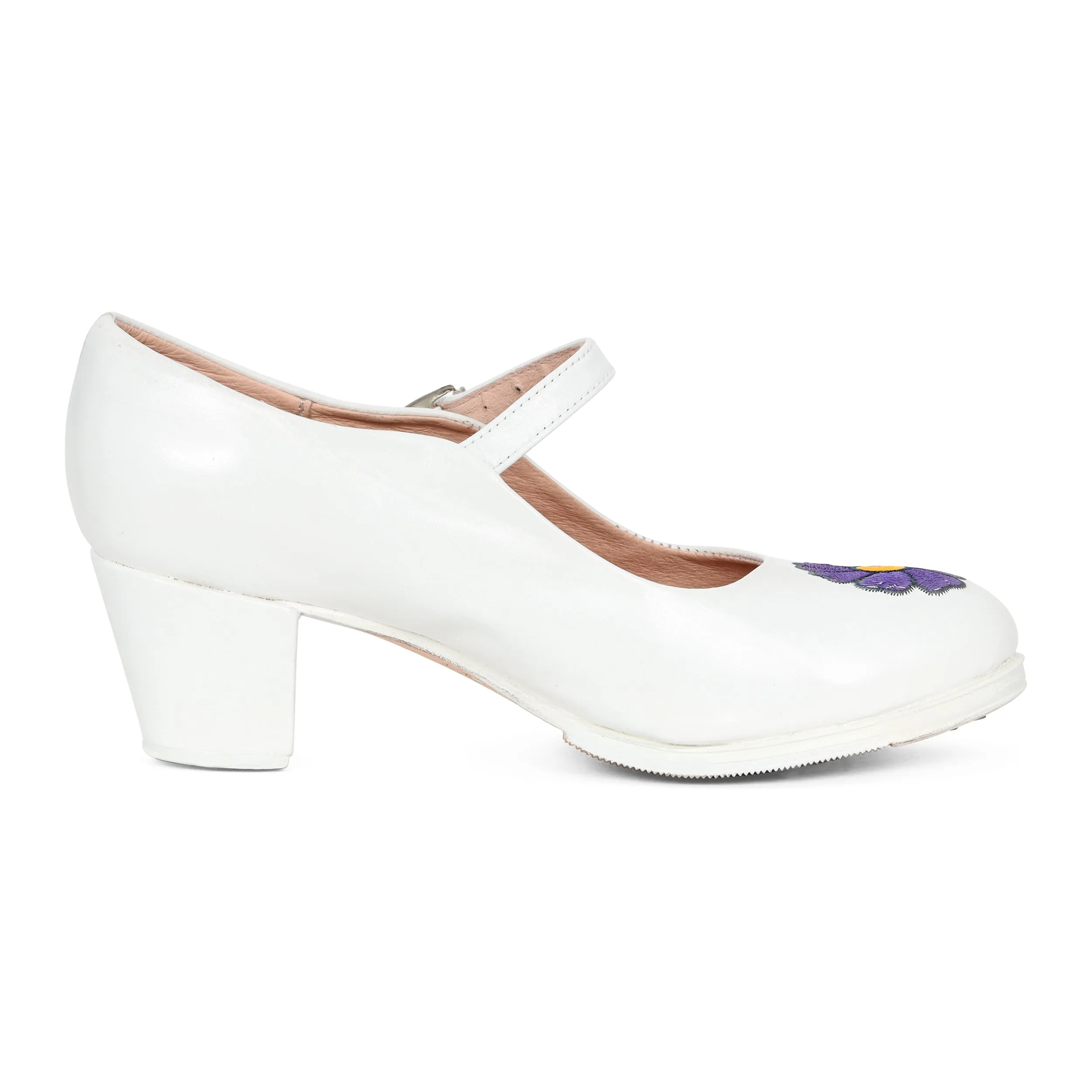 Colonial 226 Women's Folklorico Shoes with Nails, Embroidered, Leather, 6cm Heel