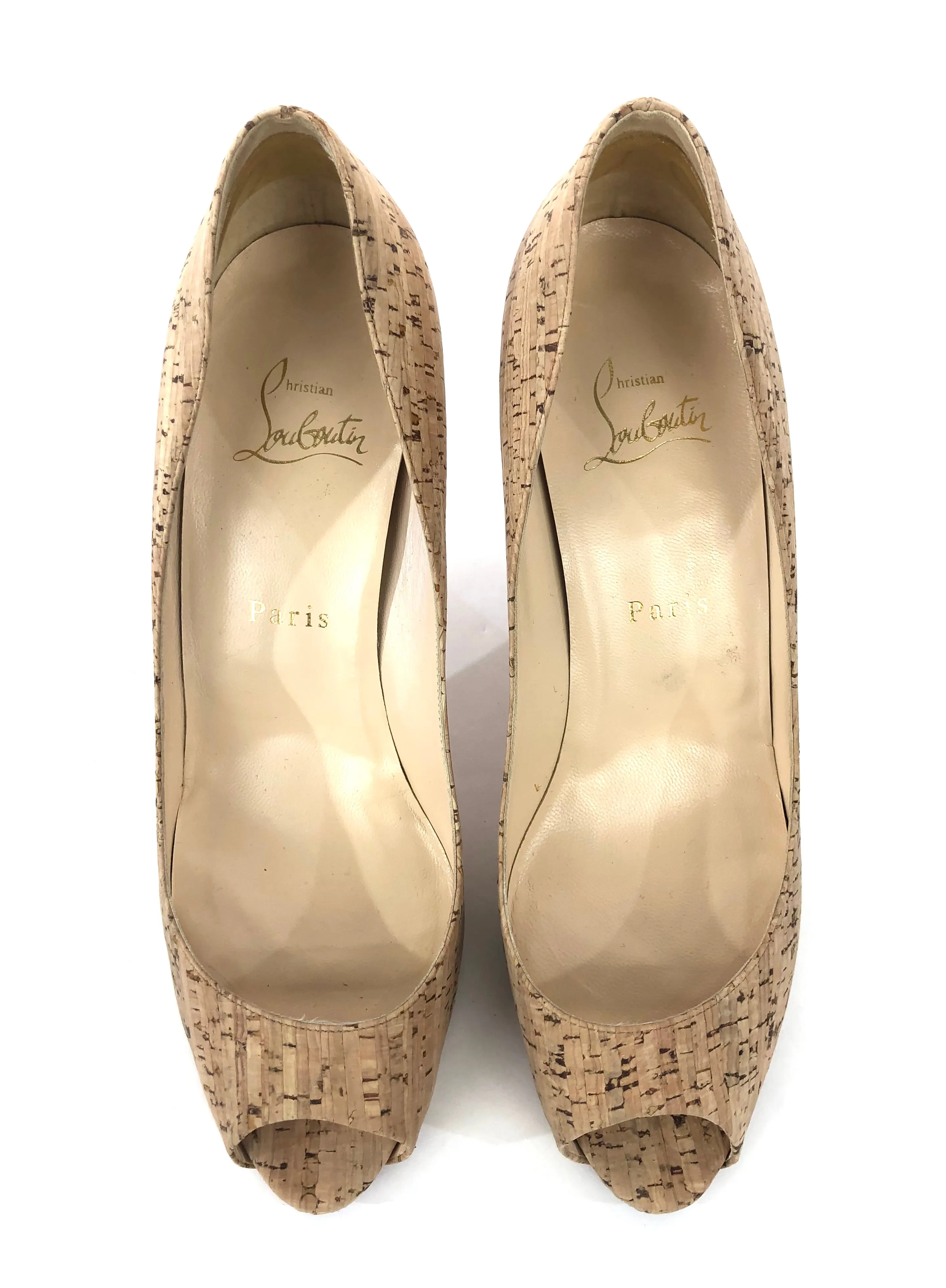 Cork Peep Toe Pumps | Size US 8 - IT 38.5