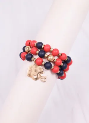 Darren Football Bracelet Set RED NAVY